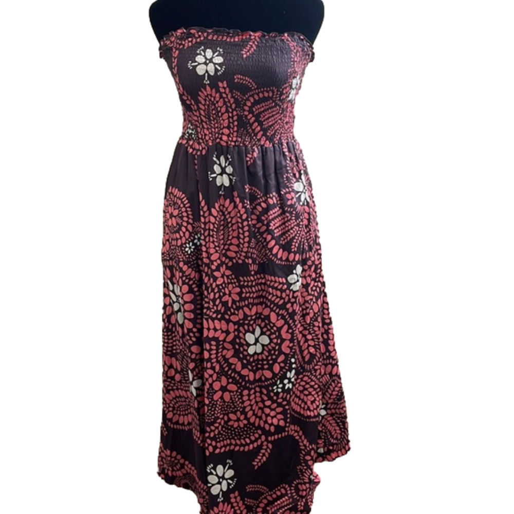 Marimekko Strapless Dress in Pink and Black